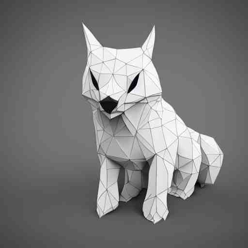 low poly 3 d render of cute animals 