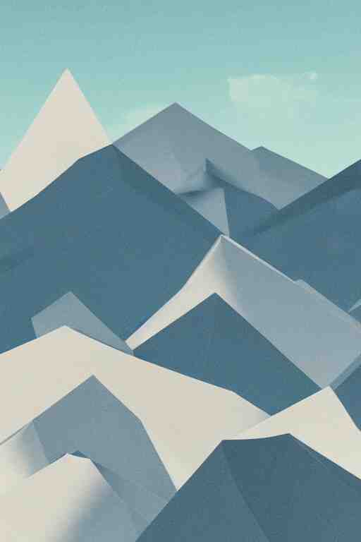 geometric 3 d render soft pastel mountains 