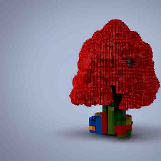 tree made out of lego toy, 3 d render 