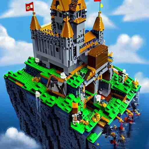 LEGO castle, celestia, eden, river, fantasy artwork, award winning, very very very very very very very beautiful scenery, artstation