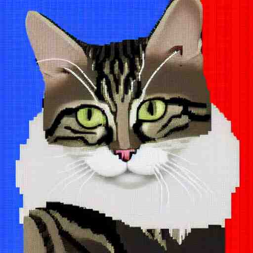 pixel art of a cat, white background