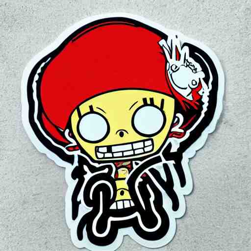 die cut sticker, tony chopper of one piece, splatter paint 