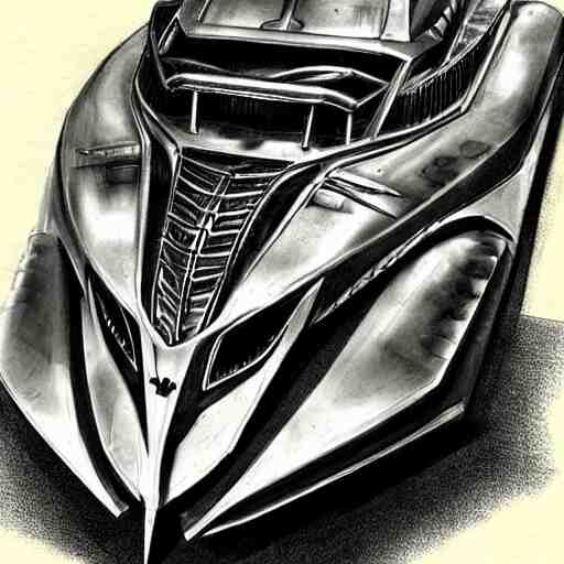 steampunk batmobile concept sketch