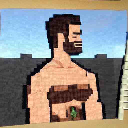 gigachad,minecraft art