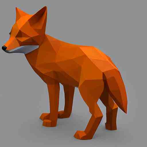 low polygon fox 3d