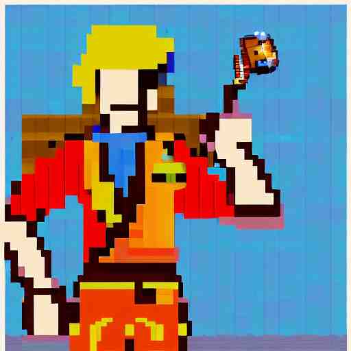 pixel art 8 bit guybrush threepwood, trending on artstation 