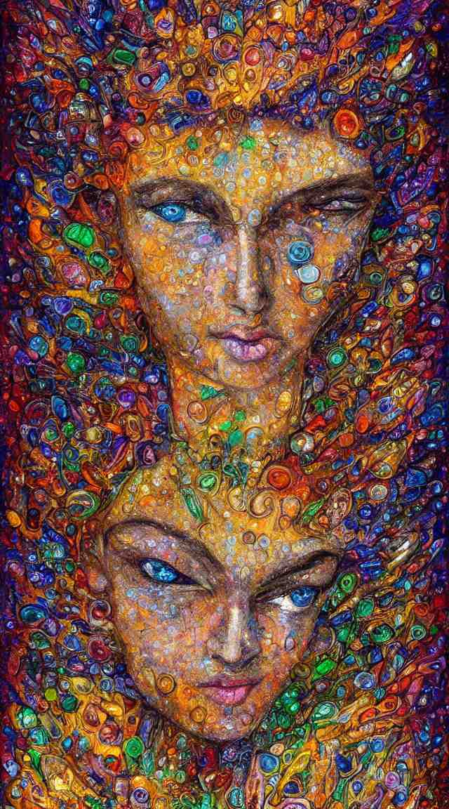 boy face made of crystals by Josephine Wall