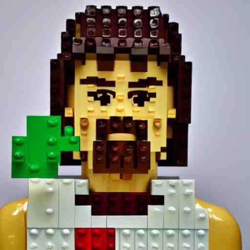 jesus on cross made of lego 