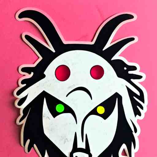 die cut sticker, princess mononoke mask, splatter paint 