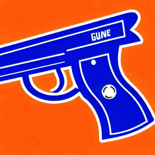 gun with a blue crown logo 