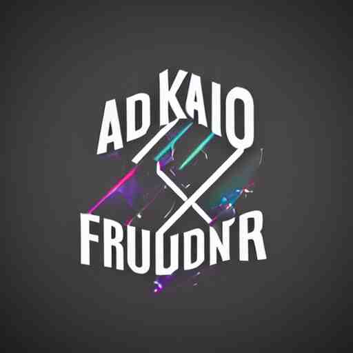 a logo for a music producer by viktor kadic, digital 3 d, black background, trending on artstation 