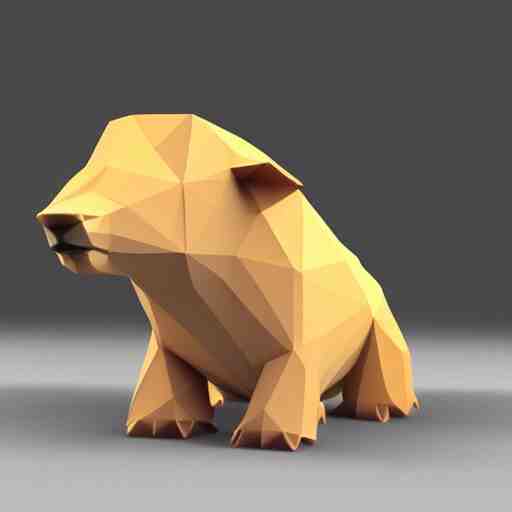 cute low-poly capybara, 4k, hd