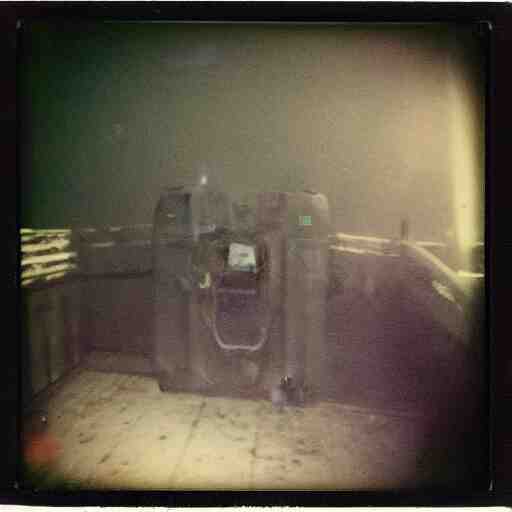 jerma 9 8 5, dark, murky water, underwater, old polaroid, expired film, 