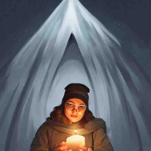 an adventurer wearing a black night cap with a pom pom at the end, holding a candle, portrait, d & d, science fiction, concept art, matte, sharp focus, illustration, concept art, jason chan 