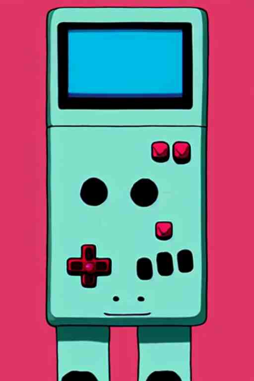 A realistic image of an anthropomorphic gameboy, BMO adventure time, accurate, unreal engine, 4k