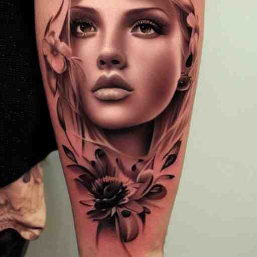 tattoo design, stencil beautiful portrait of a girl by artgerm, artgerm