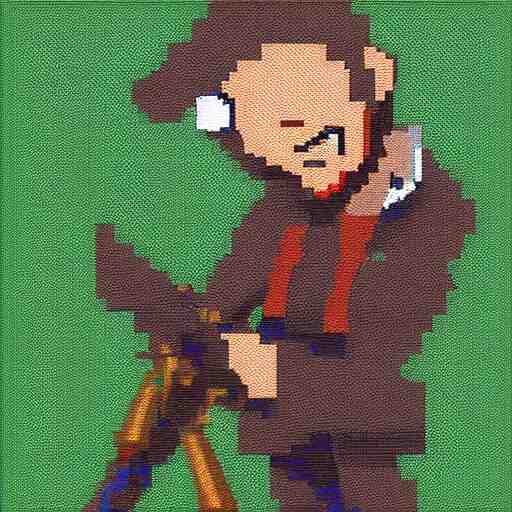 pixel painting of a sniper