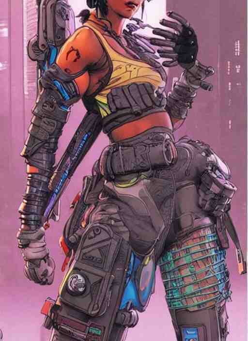 apex legends cyberpunk fitness babe. concept art by james gurney and mœbius. gorgeous face. 