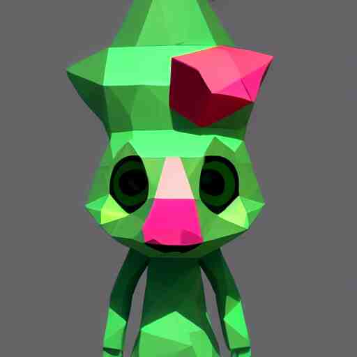 flippy from happy Tree Friends, low poly render