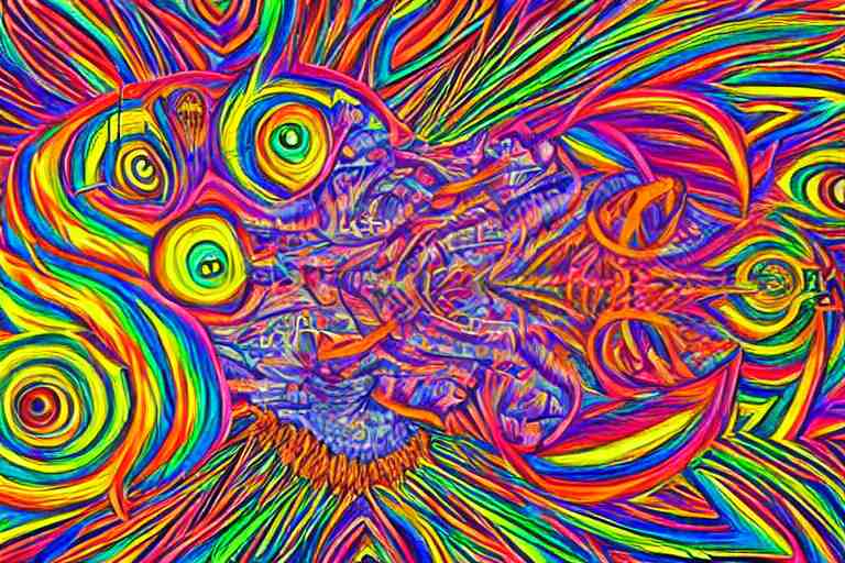 mario tripping on acid by alex grey, psychedelic, vibrant, 