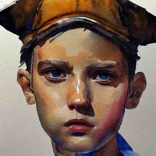 water color on paper, master painter portrait, highly detailed, artstation, masterpiece, award - winning, 