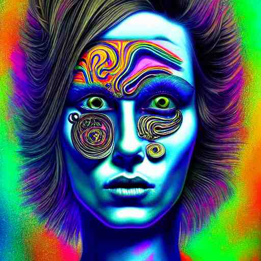 An extremely psychedelic portrait of Rock N Roll, surreal, LSD, face, detailed, intricate, elegant, lithe, highly detailed, digital painting, artstation, concept art, smooth, sharp focus, illustration