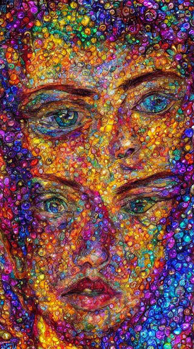 boy face made of crystals by Josephine Wall