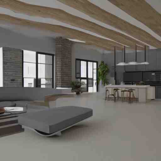 floor plan to a modern loft 