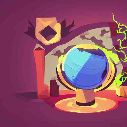 skill magic vector cutout stylized digital illustration video game icon global illumination ray tracing advanced technology 