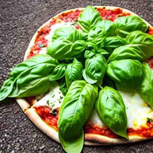 a garden of basil, shaped into the word'pizza'