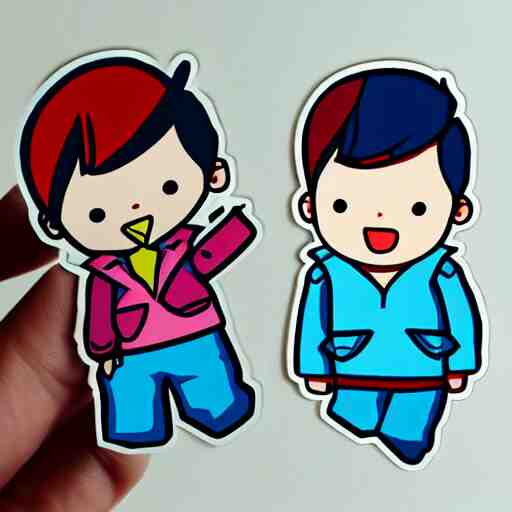 kawaii boy sticker