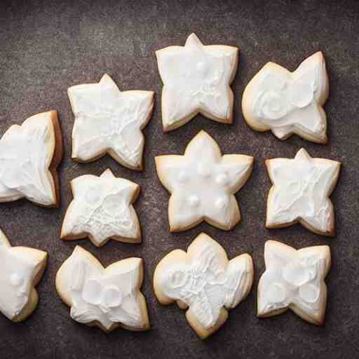 Cookies that look like they’re shaped like a horse with icing and beautiful decorations up close macro shot award winning photo studio lighting