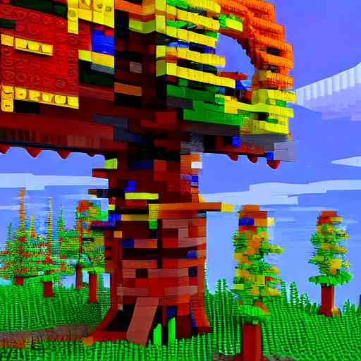 erdtree in a lego game. impressionistic, colorful, high quality, 8 k, arstation 