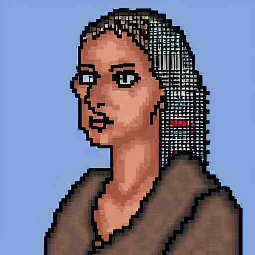 female portrait, pixel art 