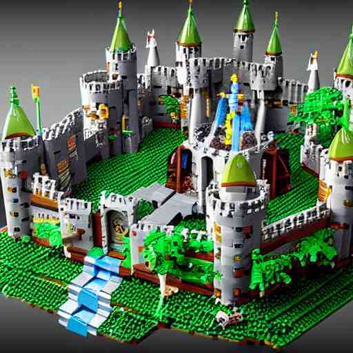 LEGO castle, celestia, eden, river, fantasy artwork, award winning, very very very very very very very beautiful scenery, artstation