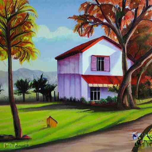 country house painting by molina campos 