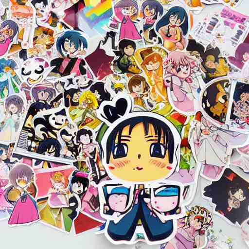 kawaii anime sticker, solo, 