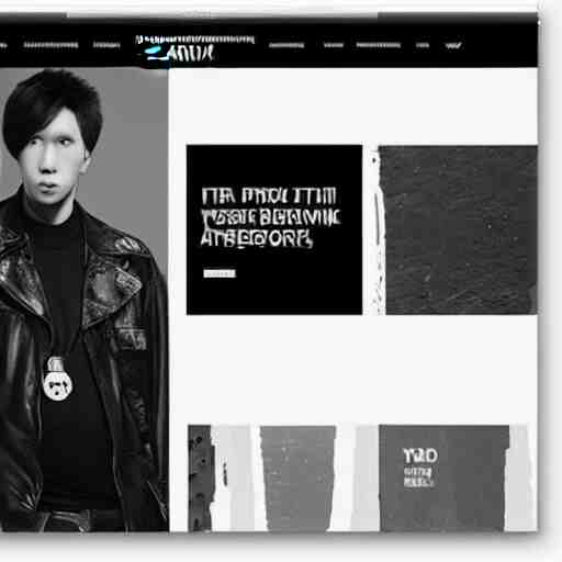 black on white webdesign in style of eric hu, y 2 k, brutalism, acid, techno 