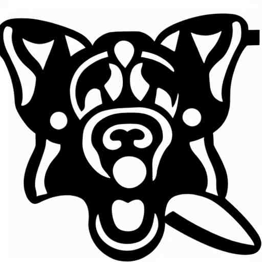 logo of a dog holding a laser gun