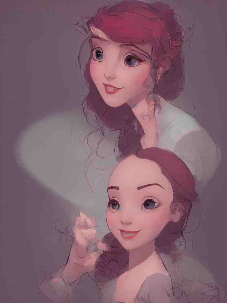 blushing beauty by disney concept artists, blunt borders, rule of thirds 