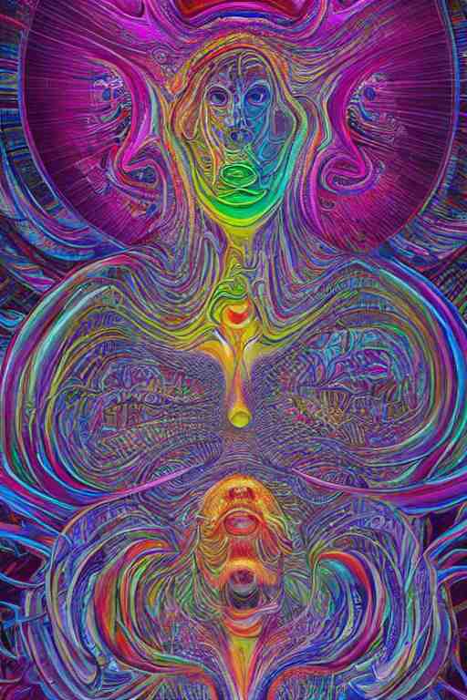 the mind on lsd, 4 k award winning alex grey, artstation 