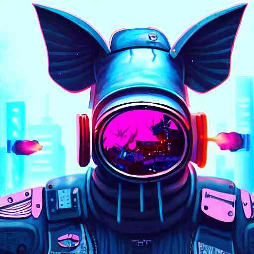 painting of a cyberpunk flying pig, sharp focus, award - winning, trending on artstation, masterpiece, highly detailed, intricate, cartoon, anime. art by merwild and ernesto irawan and rachel denton 