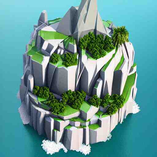 low poly art of new york as an island floating in the sky, low poly, isometric art, 3d render, waterfall, high detail, artstation, concept art, behance, ray tracing, smooth, sharp focus, ethereal lighting