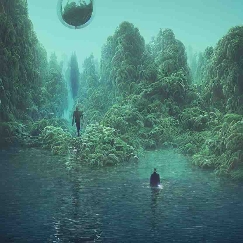 the submerging wisdom in the ecosystem acrylic painting  by Beeple and CGSociety