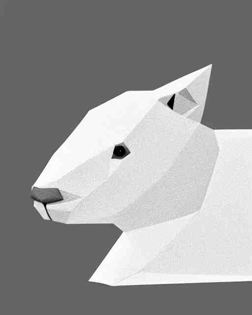 low polygon render of a capybara on a white background, isometric 3d, ultra hd