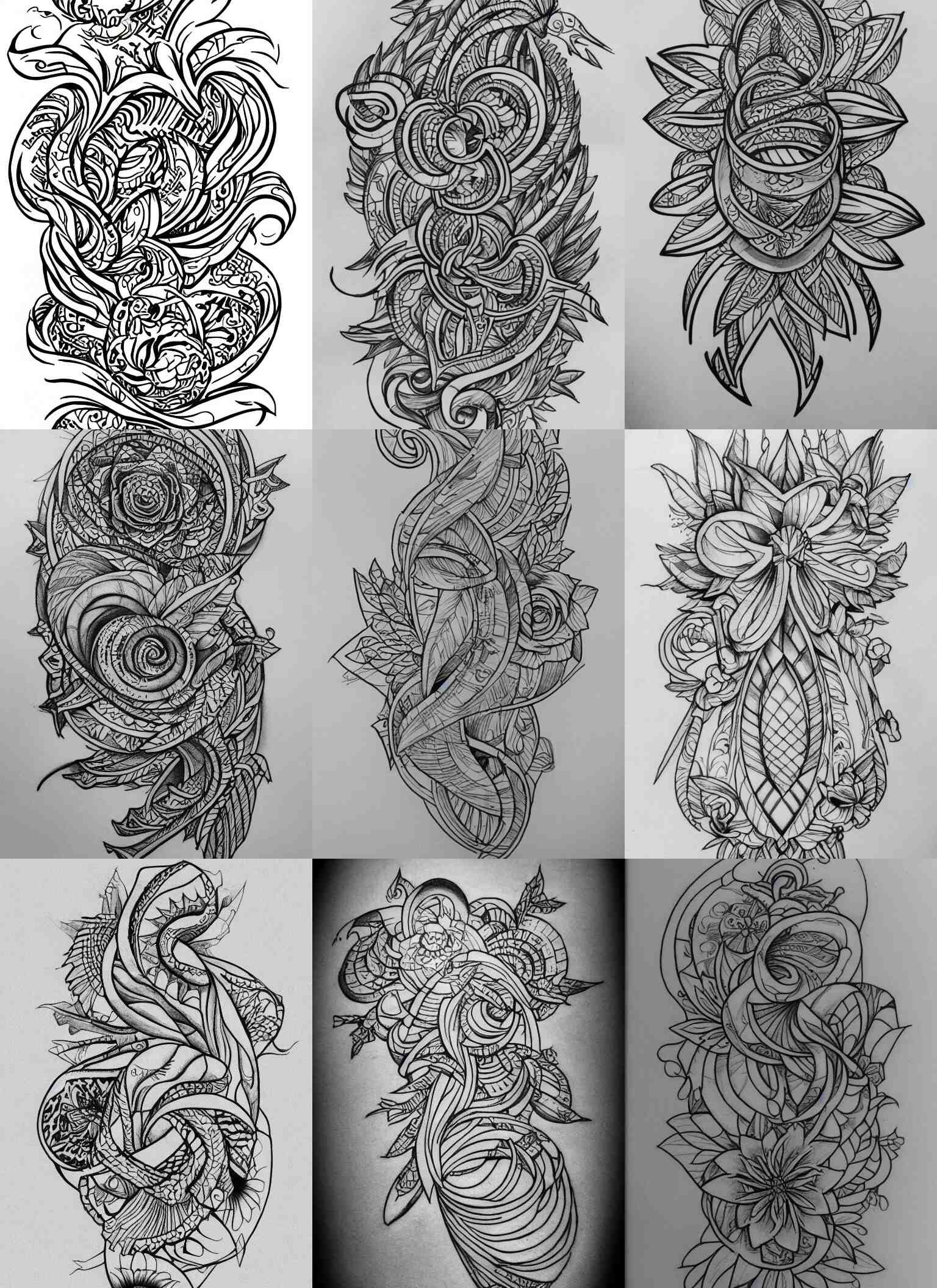 Tattoo Design line sketch
