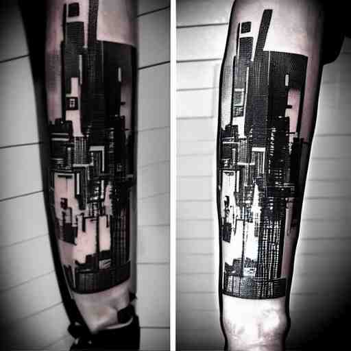 cyberpunk minimalist tattoo design 