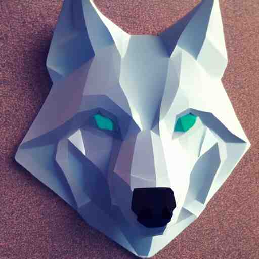 low poly wolf face