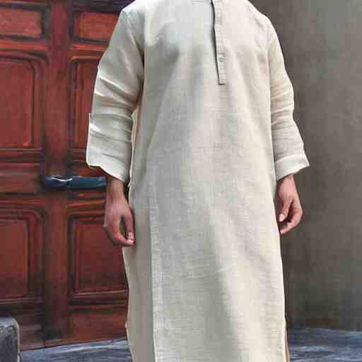 heavy linen yeezy kurta, futuristic, photorealistic, extremely detailed 