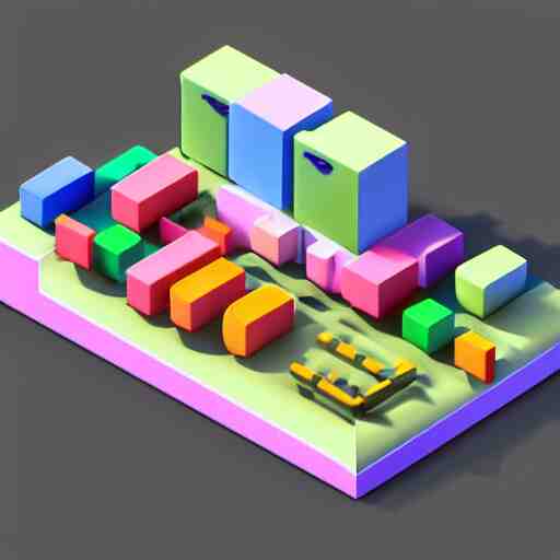 3 d object of computer, isometric game, isometric art, centralised, mohamed chahin, cute, blender cycles render, solid colours material, no background and shadows 